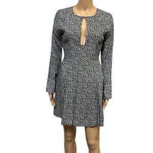 Gianni Bini Rayon Floral Long Slit Cuff Lined Keyhole Lightweight Dress Small